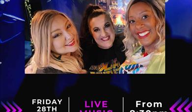 The three female band members of Encore - a vocal harmony group