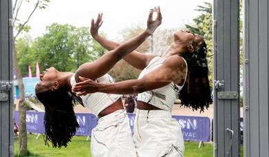 Photograph of twin dancers - bonded.