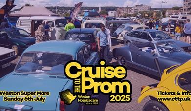 People admiring the vehicles at the Volkswagen Cruise to The Prom event in Weston-super-Mare