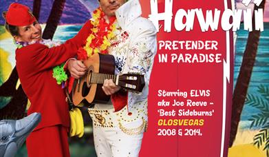 Poster promoting the show Elvis in Blue Hawaii