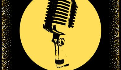 yellow graphic microphone