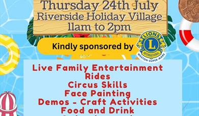 Poster advertising the Penny Party In the Park event at Riverside Holiday Village, Weston-super-Mare