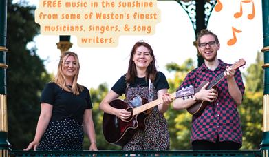 Jams Under the Bandstand musicians playing instruments.
