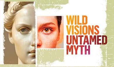 Wild Visions, Untamed Myth - split image statue/real girl