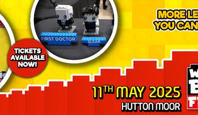 A yellow and red flyer advertising the Weston Brick Festival