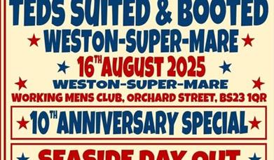 Poster advertising a Teddy Boys Seaside Day Out in Weston-super-Mare