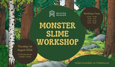 Poster of a cartoon forest with trees and rocks with full information about the workshop.
