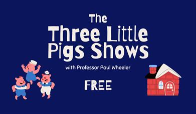 rectangular image with a blue background. in grey font in the middle is the title of the event, underneath naming the company providing the show. unde