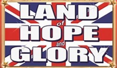 Land of Hope and Glory - poster with Union Jack flag and wording.