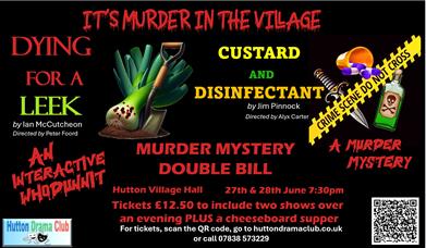 Poster for the murder mystery at Hutton Village Hall