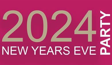 magenta background, text reads "2024 new years eve party".