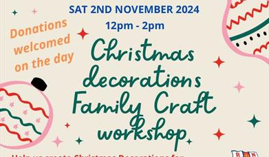 Poster from the RNLI advertising their Christmas decorations craft workshop