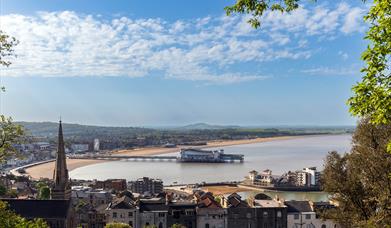 The view from the top of Trinity Steps looking out over Weston-super-Mare