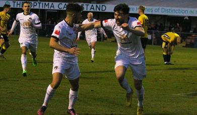 Footballers looking happy