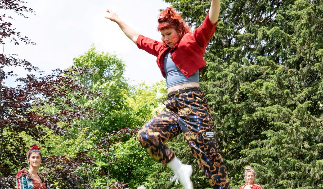 A high wire circus performer