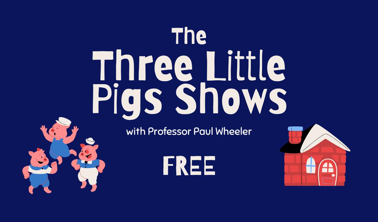 rectangular image with a blue background. in grey font in the middle is the title of the event, underneath naming the company providing the show. unde