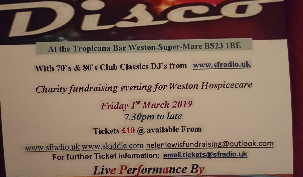 70's / 80's night with live band & disco