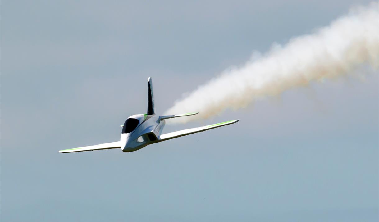 A model powered by a real jet turbine