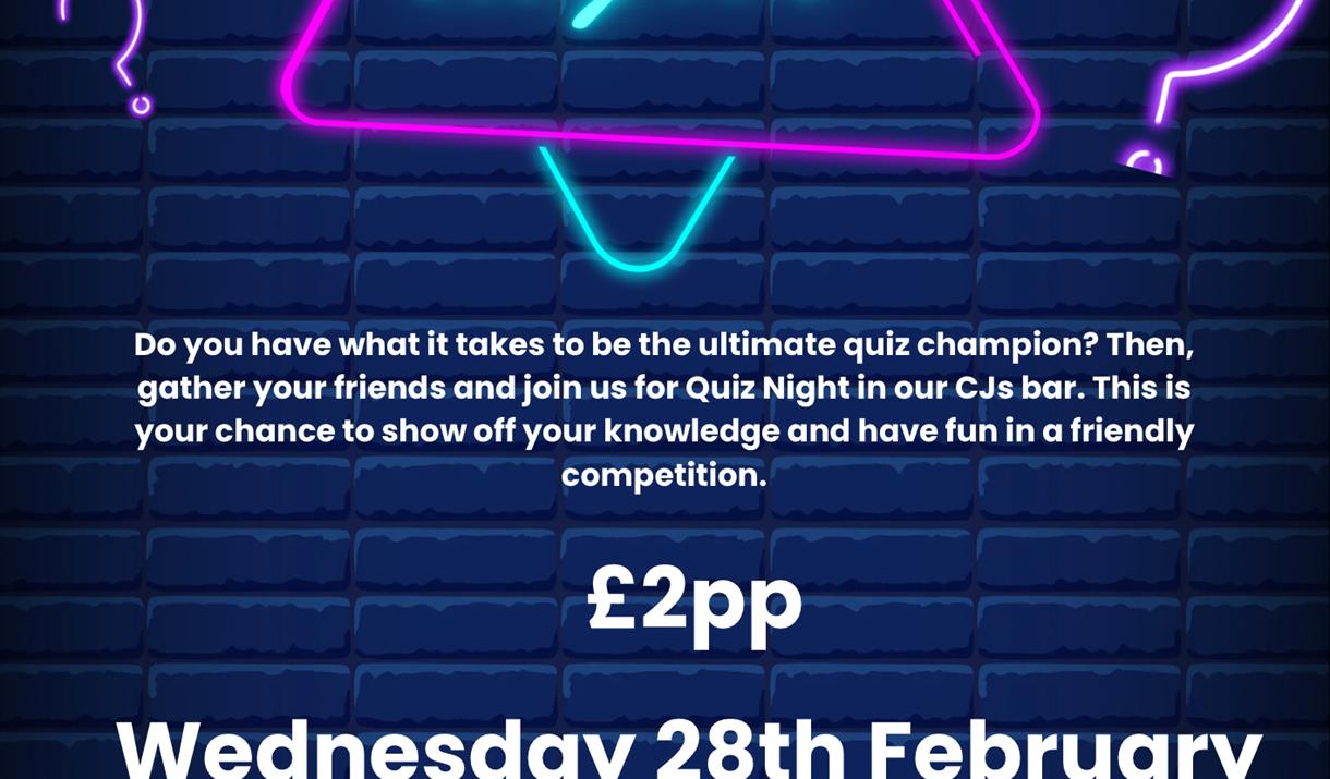 Blue poster with neon lights describing quit night at the Royal Hotel, Weston-super-Mare. £2 per person.
