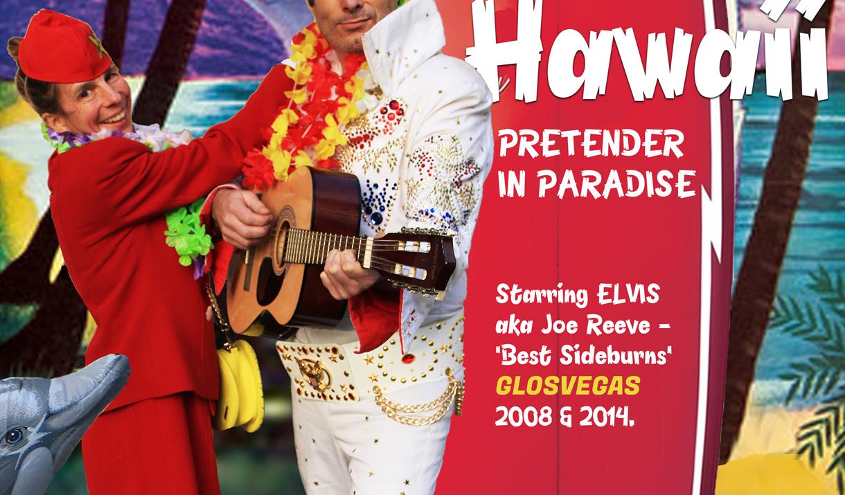 Poster promoting the show Elvis in Blue Hawaii