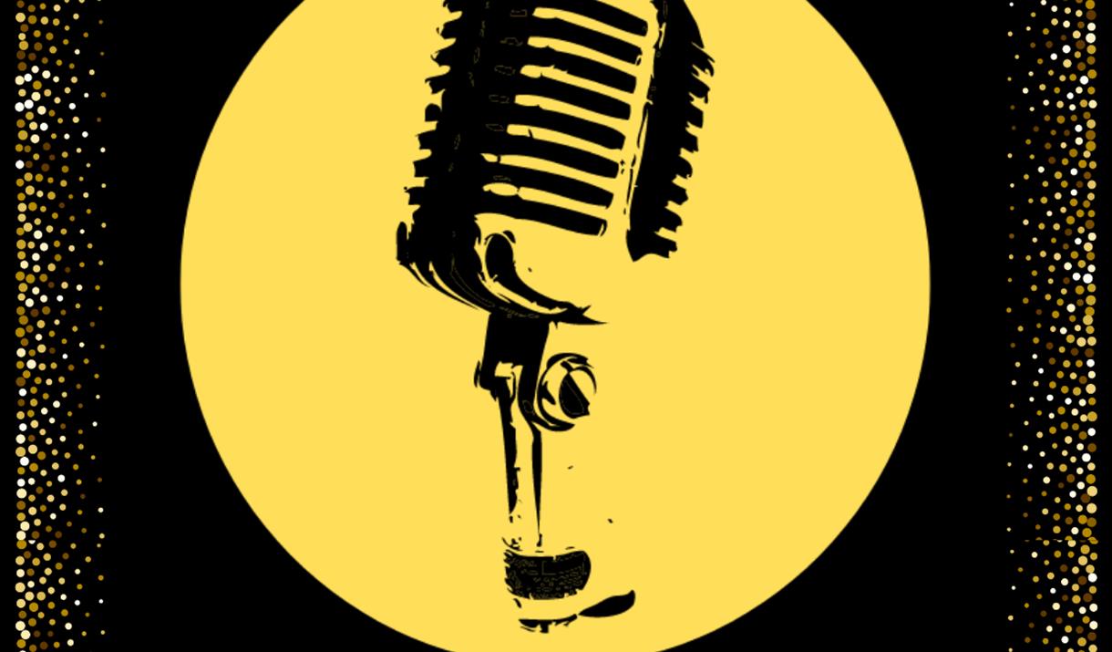yellow graphic microphone