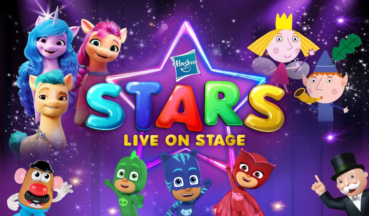 Colourful poster with Hasbro characters