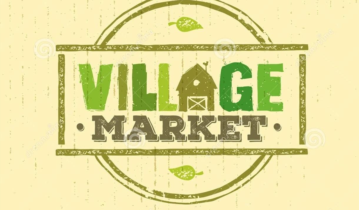 Image of Village market on a bright yellow background