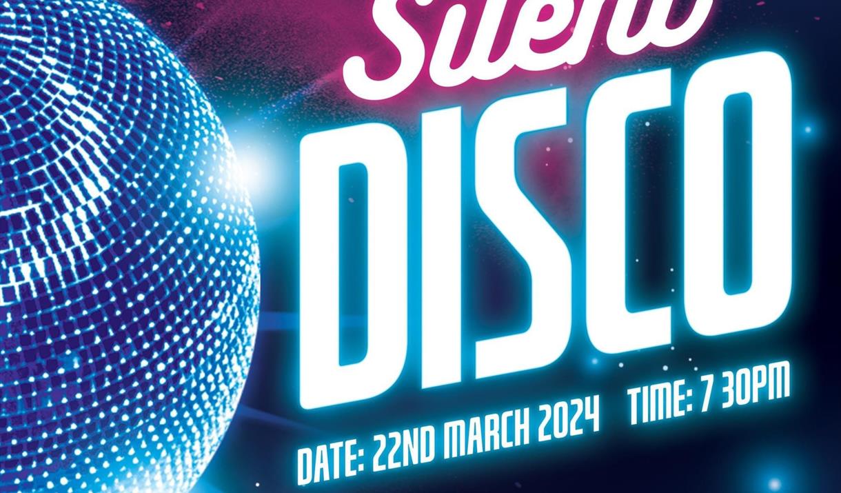 poster of a disco ball with details of the event