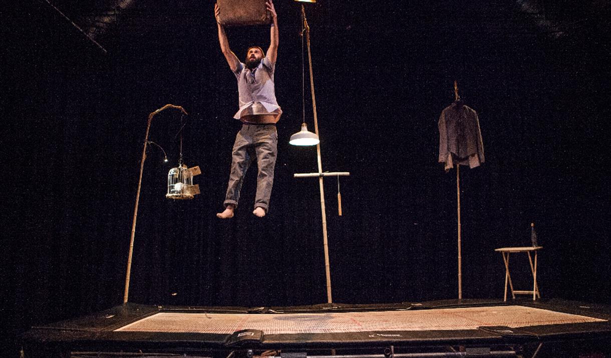 A circus performer on stage