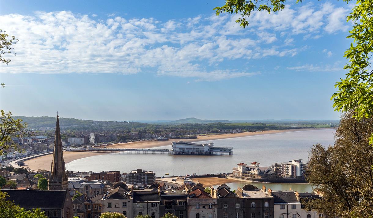 The view from the top of Trinity Steps looking out over Weston-super-Mare