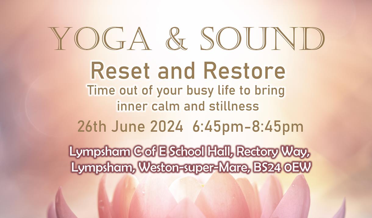 Reset and Restore poster with a image of a pink water lily opening and full details of the event.