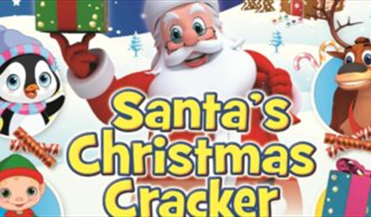 santa and other christmas animals, text reads santas christmas cracker