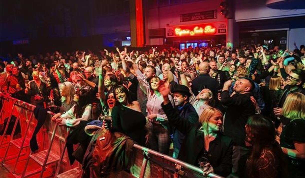 Crowd of concert goers at the Grand Pier