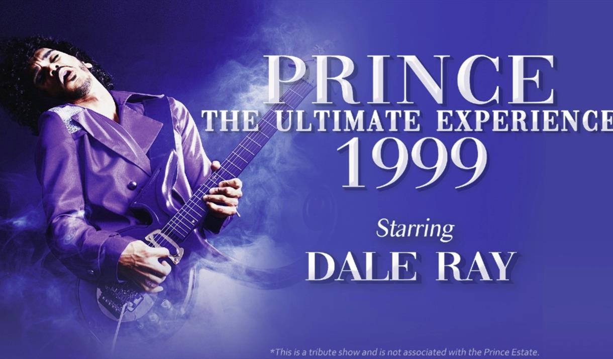 Dale Ray playing the guitar on the left and the title in white on the right.