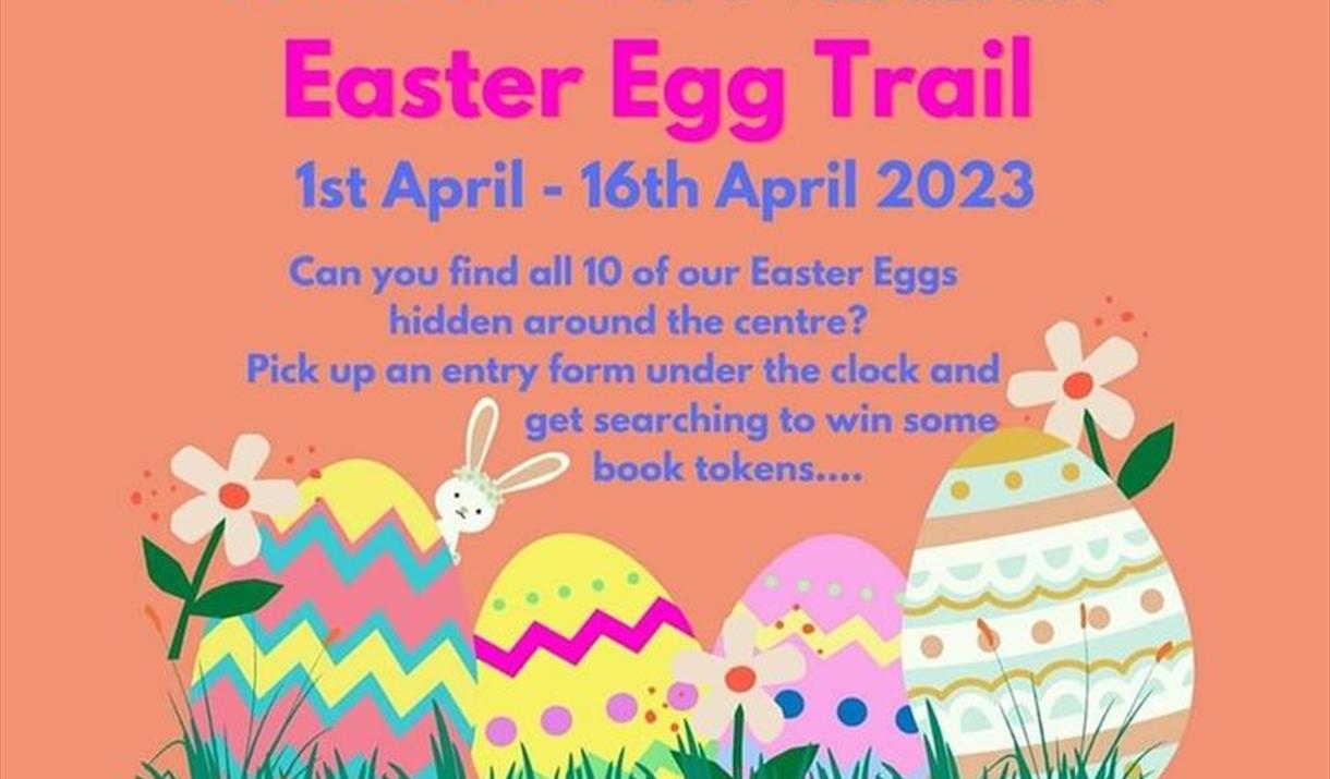 Flyer for the Easter Egg Trail at The Sovereign Shopping Centre