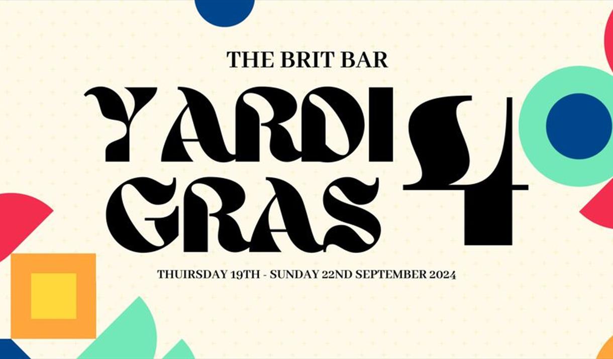 event Banner, Yardi Gras 4, event dates. Weston-super-mare