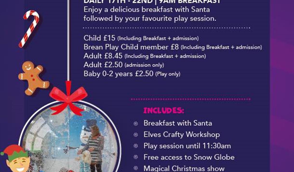 Purple poster with all the activities and prices