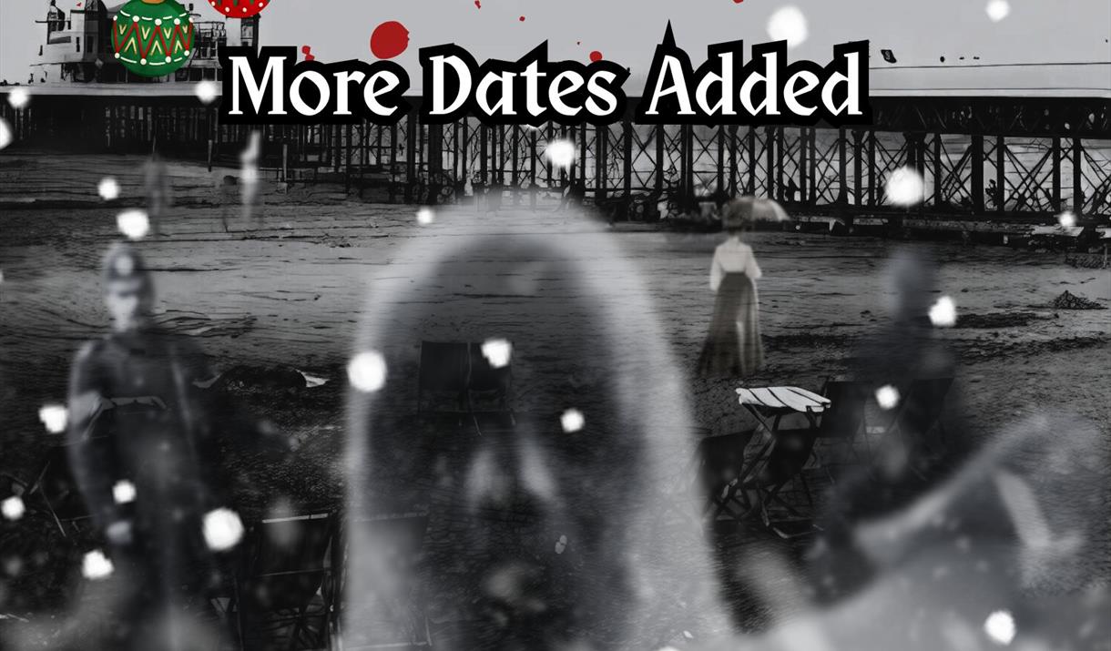 Weston's pier in the snow surrounded by ghosts