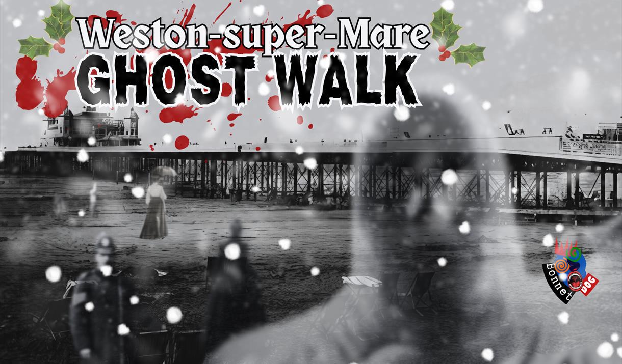Weston's pier in the snow surrounded by ghosts