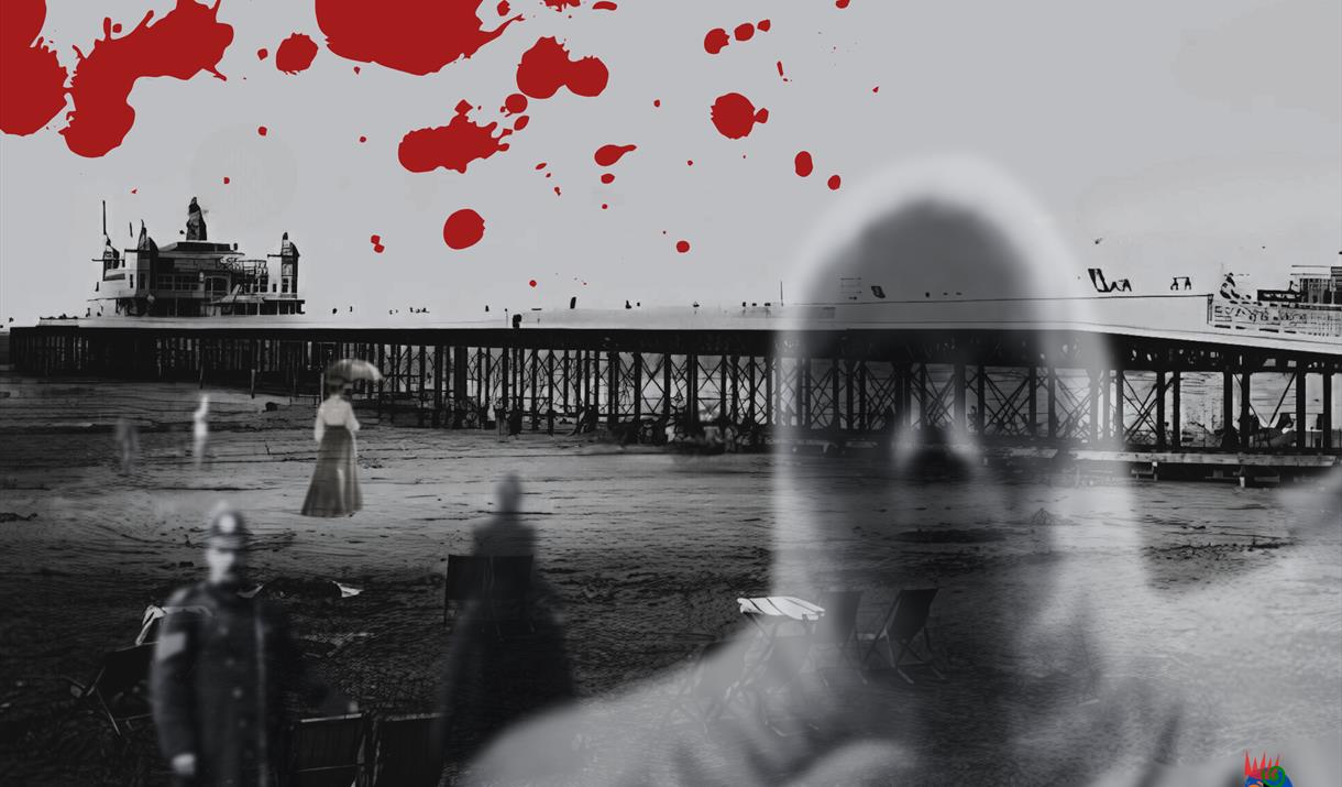 Weston's pier in the snow surrounded by ghosts