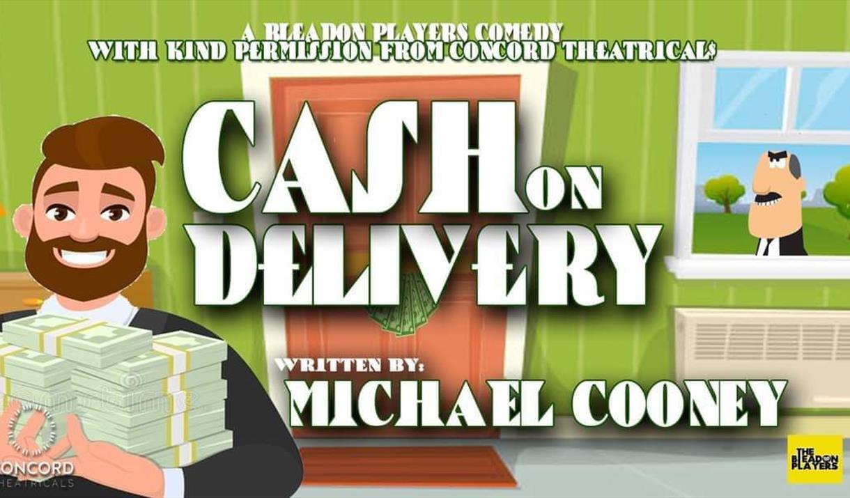 Cartoon image of a man carrying cash