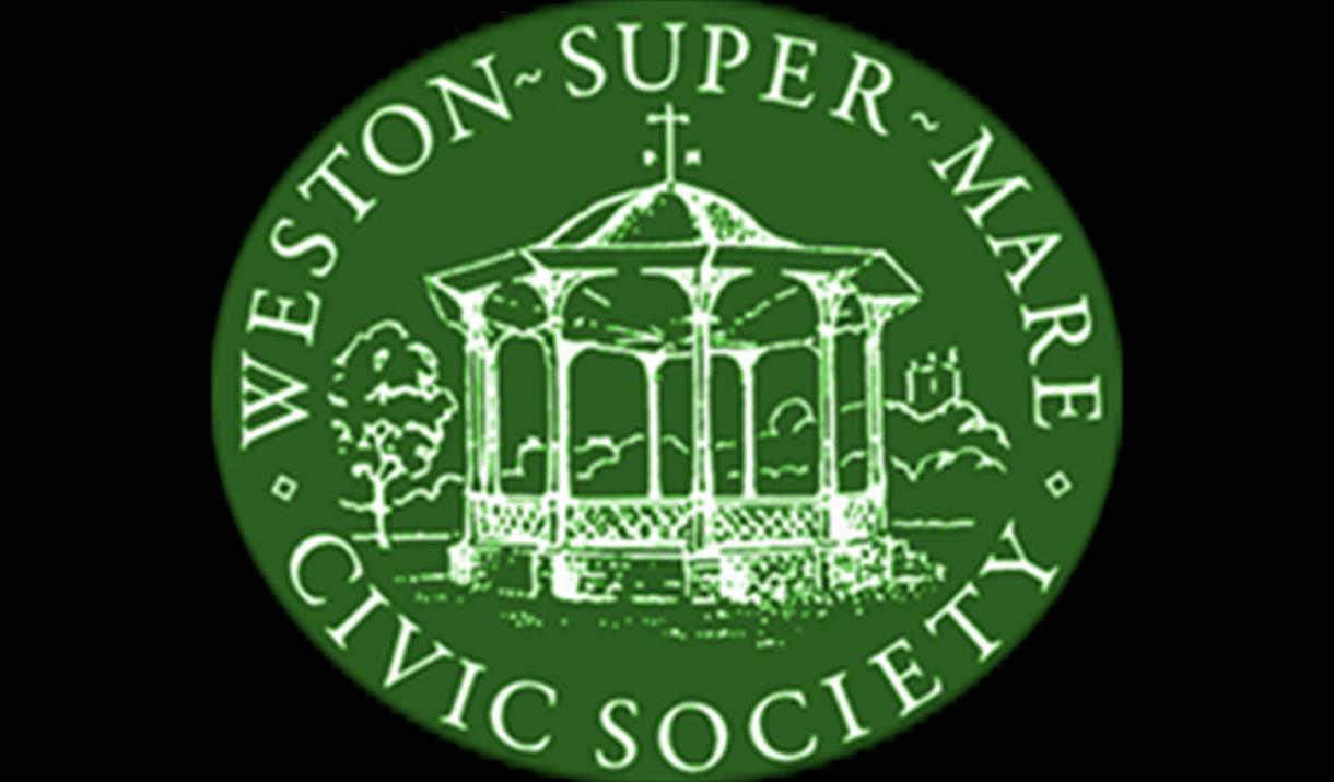 Weston Civic Society's green logo of the band stand in Grove Park.