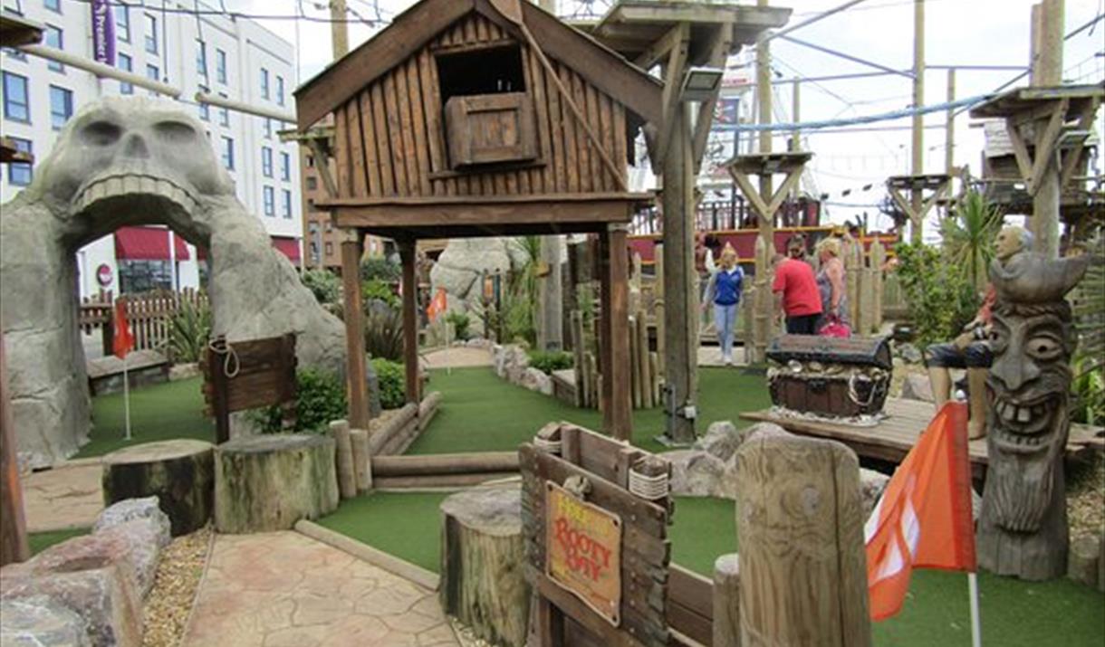 Pirate Adventureland Weston-super-Mare mini golf climbing nets