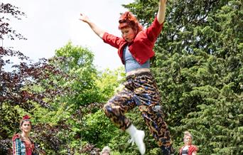 A high wire circus performer