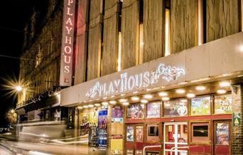 Exterior of Weston-super-Mare's Playhouse Theatre at night