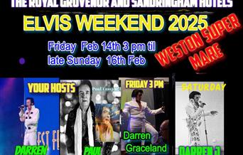 Poster advertising an Elvis weekend in Weston-super-Mare