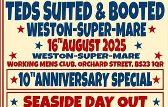 Poster advertising a Teddy Boys Seaside Day Out in Weston-super-Mare