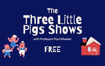 rectangular image with a blue background. in grey font in the middle is the title of the event, underneath naming the company providing the show. unde