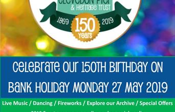 clevedon pier 150th anniversary birthday celebration event poster