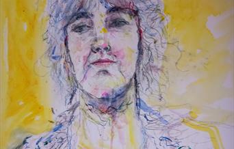 Self portrait hand drawn image of a womans face